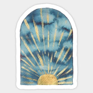 Gold and navy sunrise Sticker